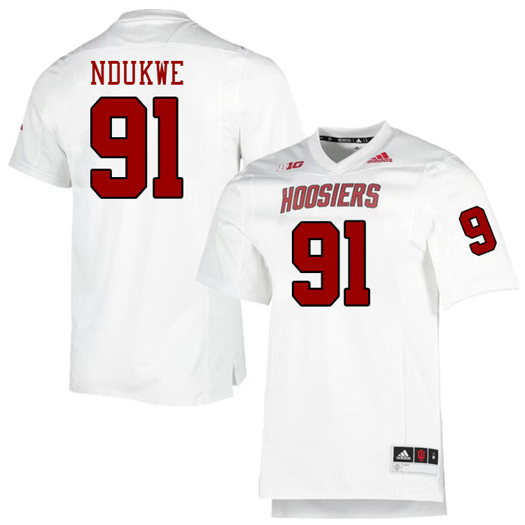 Men #91 Daniel Ndukwe Indiana Hoosiers College Football Jerseys Stitched-Retro White